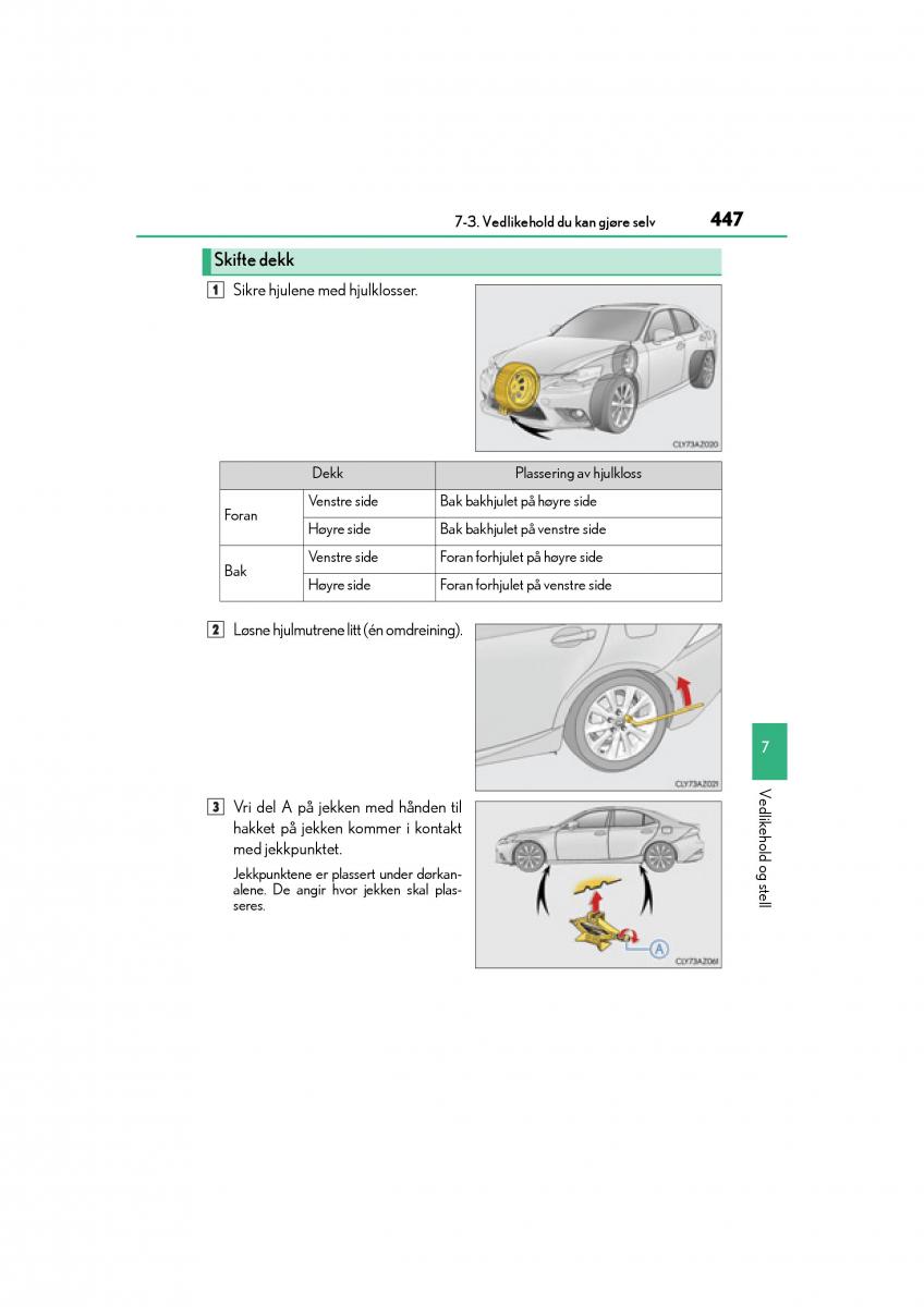 Lexus IS300h III 3 bruksanvisningen / page 449