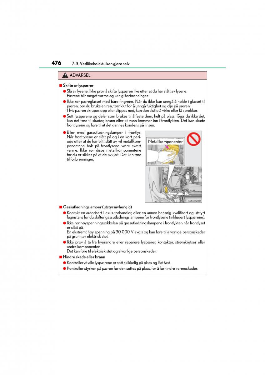 Lexus IS300h III 3 bruksanvisningen / page 478