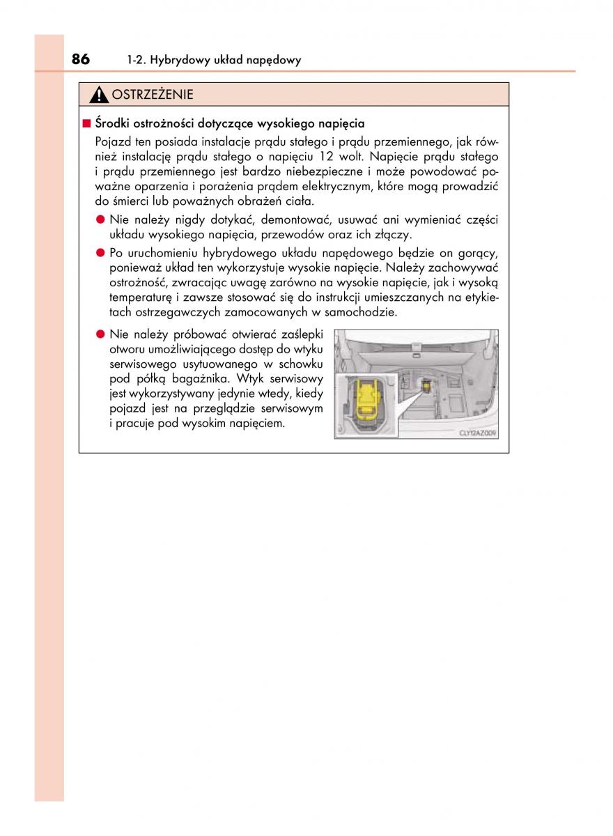 Lexus IS300h III 3 instrukcja obslugi / page 86