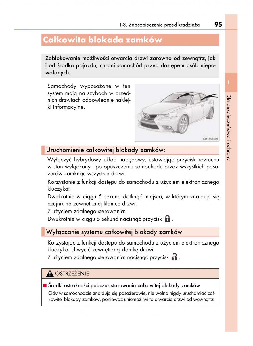 Lexus IS300h III 3 instrukcja obslugi / page 95