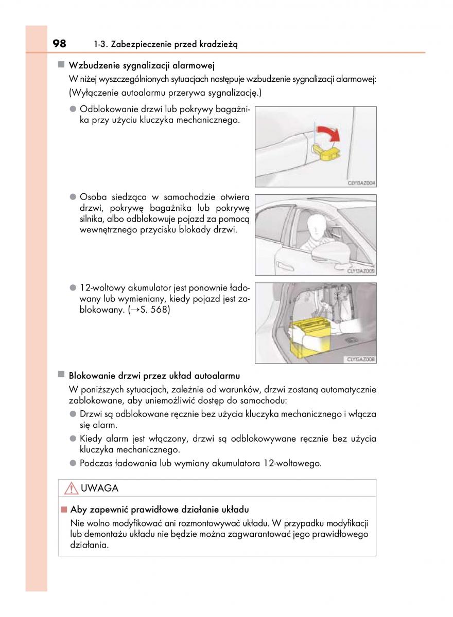 Lexus IS300h III 3 instrukcja obslugi / page 98