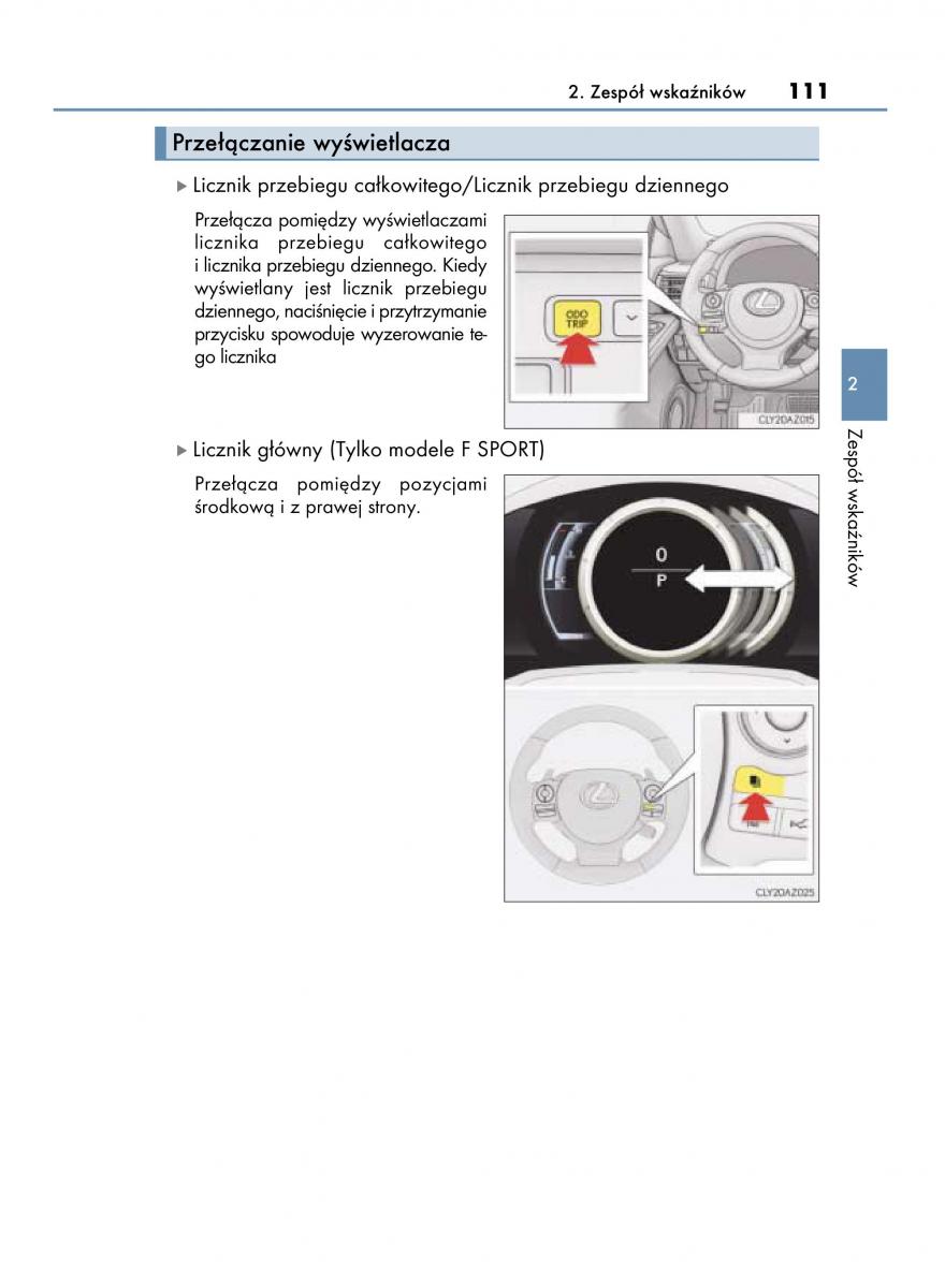 Lexus IS300h III 3 instrukcja obslugi / page 111