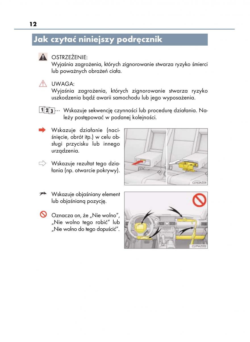 Lexus IS300h III 3 instrukcja obslugi / page 12