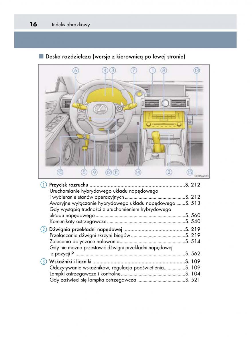 Lexus IS300h III 3 instrukcja obslugi / page 16