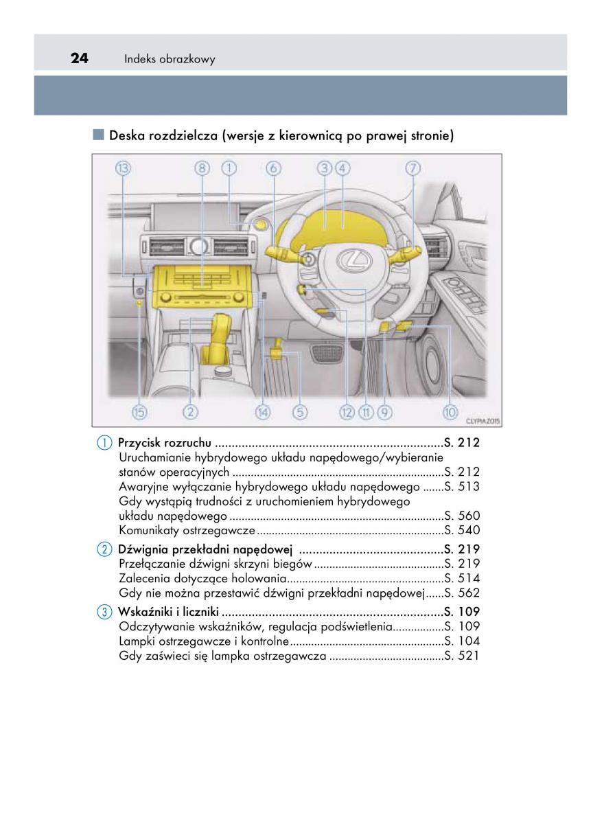 Lexus IS300h III 3 instrukcja obslugi / page 24