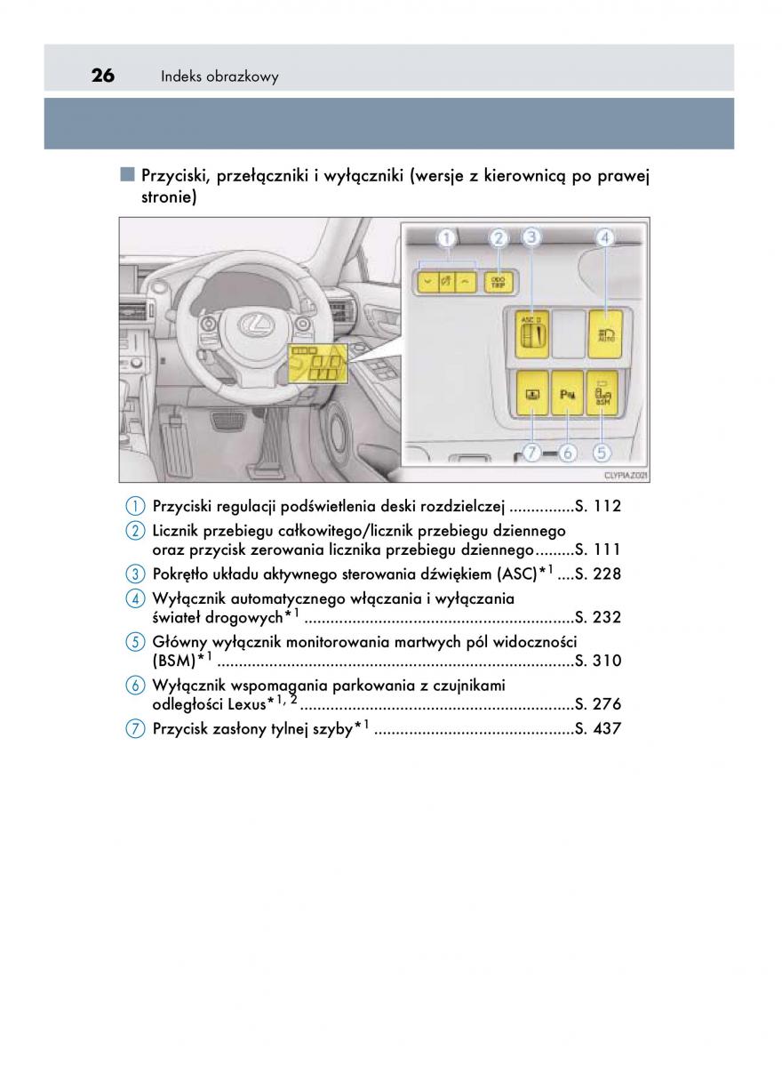 Lexus IS300h III 3 instrukcja obslugi / page 26