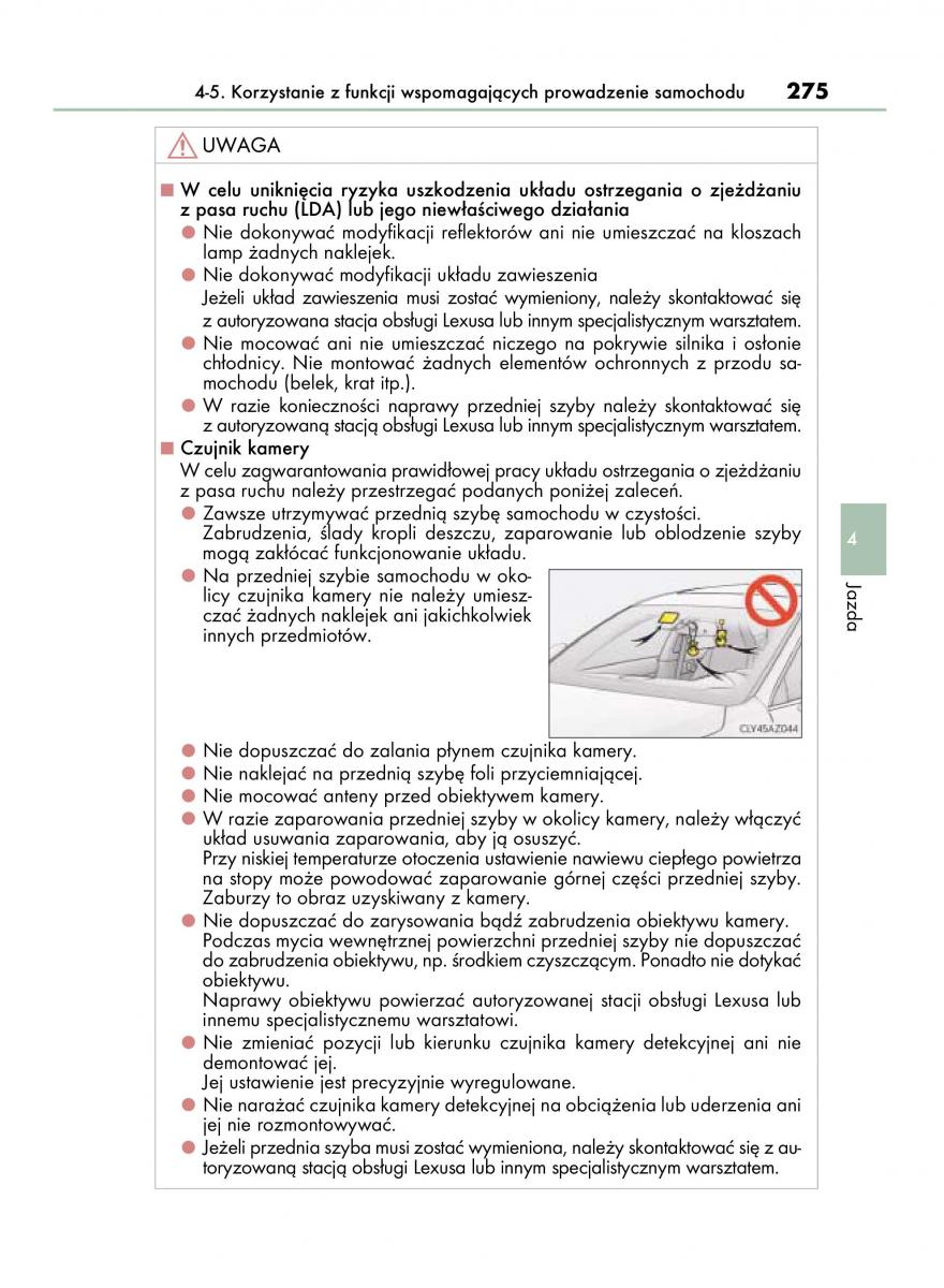 Lexus IS300h III 3 instrukcja obslugi / page 275