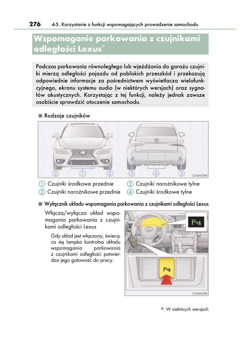 Lexus IS300h III 3 instrukcja obslugi / page 276