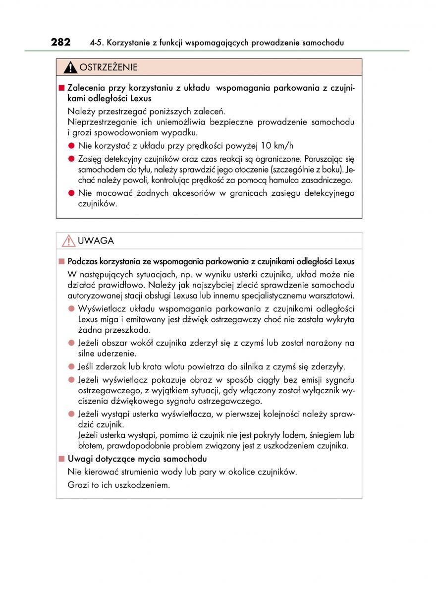 Lexus IS300h III 3 instrukcja obslugi / page 282