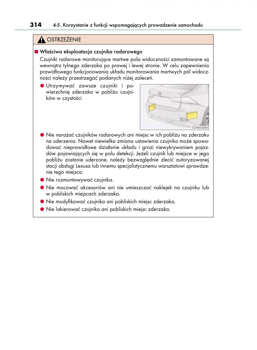 Lexus IS300h III 3 instrukcja obslugi / page 314