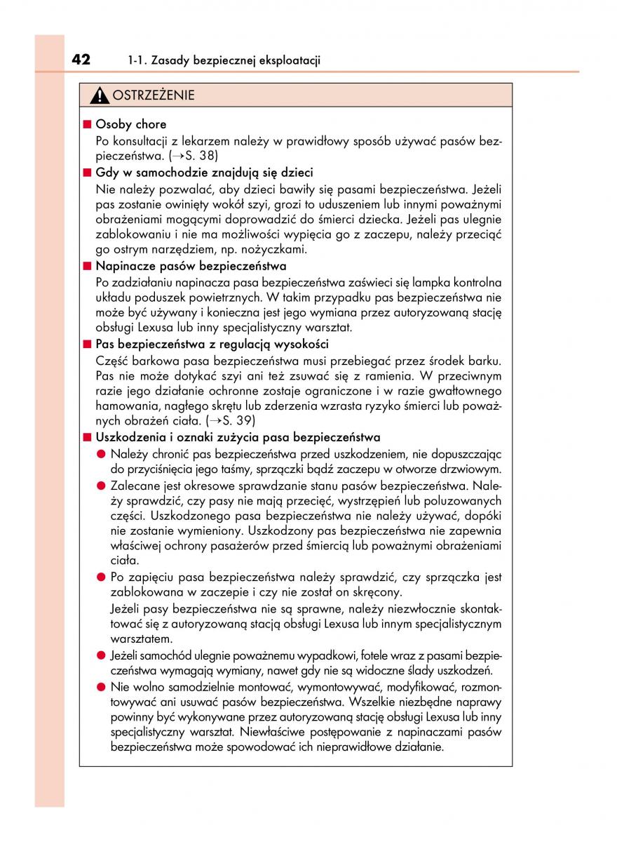 Lexus IS300h III 3 instrukcja obslugi / page 42