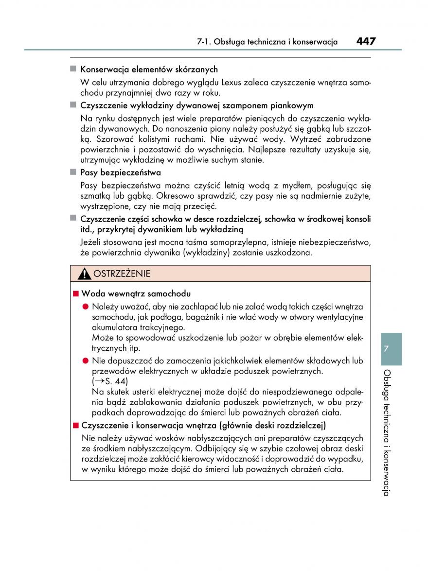 Lexus IS300h III 3 instrukcja obslugi / page 447