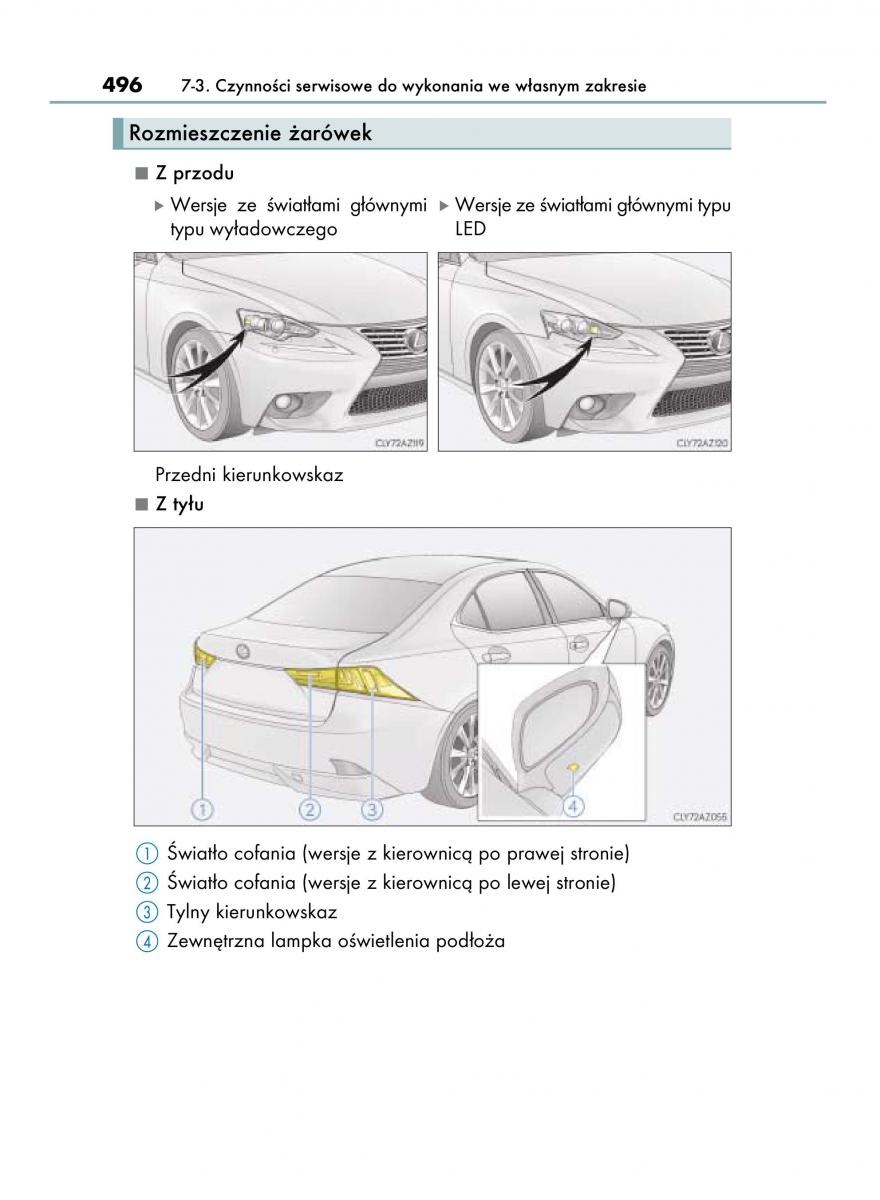 Lexus IS300h III 3 instrukcja obslugi / page 496