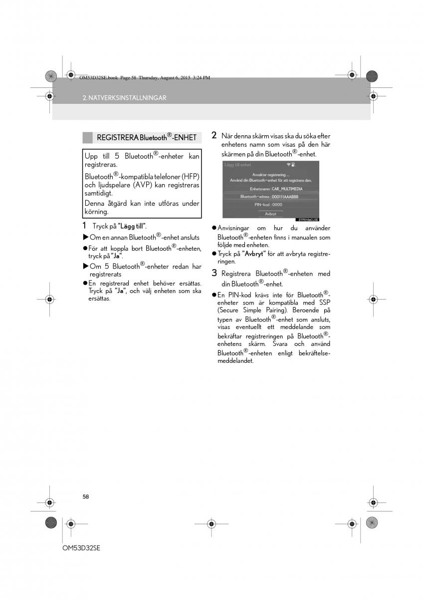 Lexus IS300h III 3 instruktionsbok / page 58