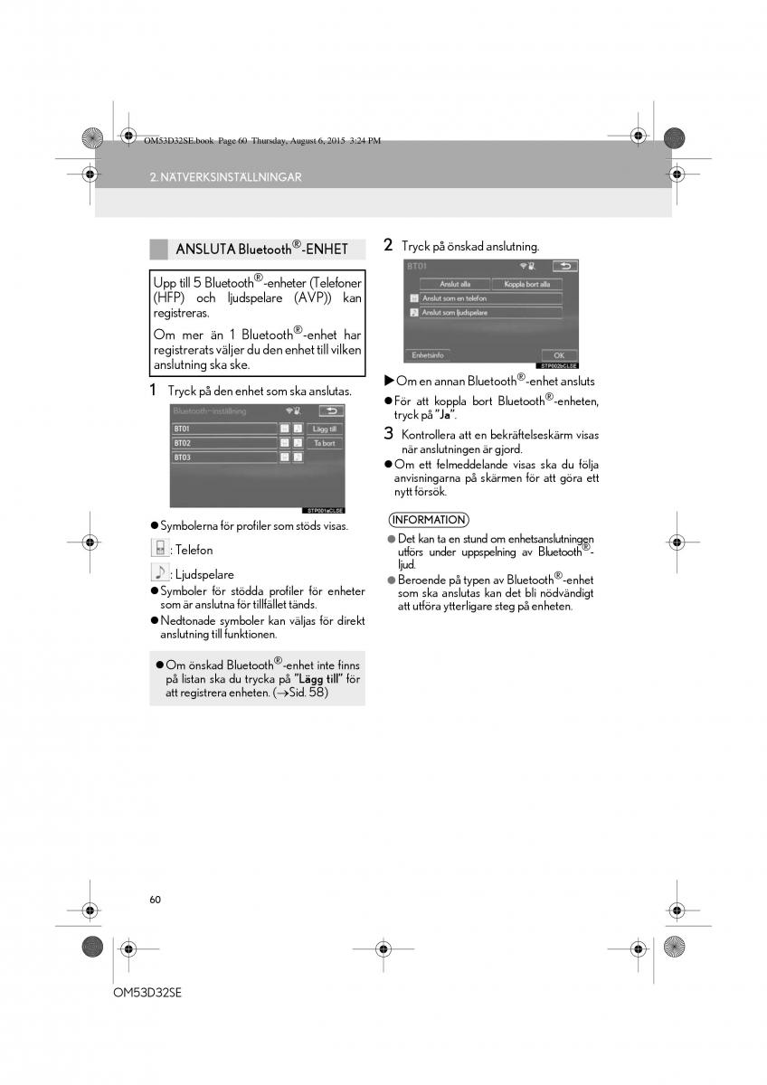 Lexus IS300h III 3 instruktionsbok / page 60