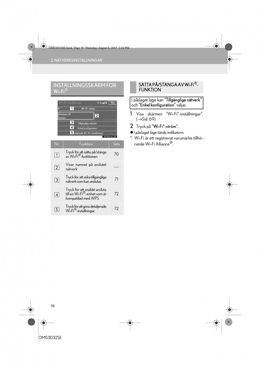 Lexus IS300h III 3 instruktionsbok / page 70