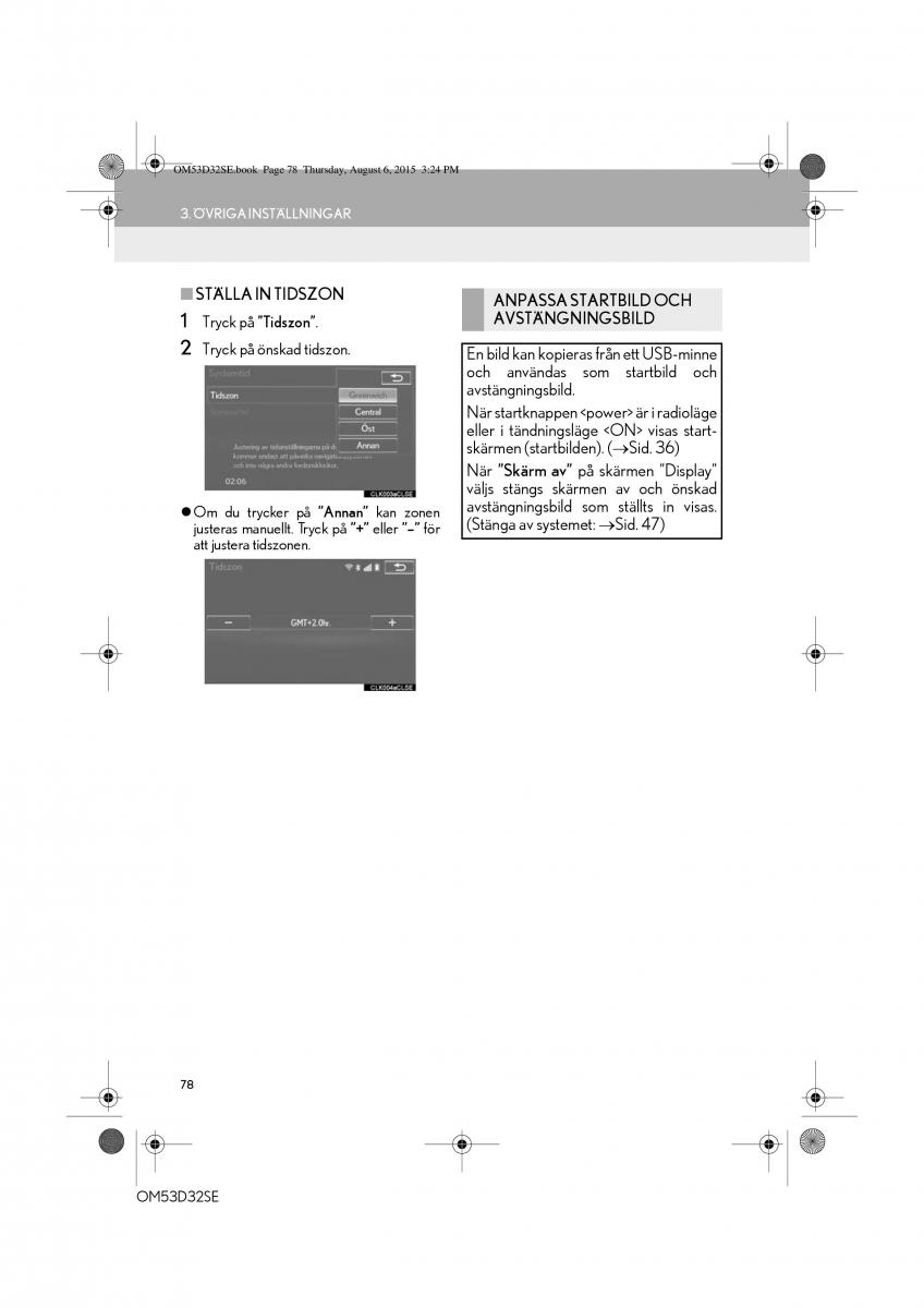 Lexus IS300h III 3 instruktionsbok / page 78