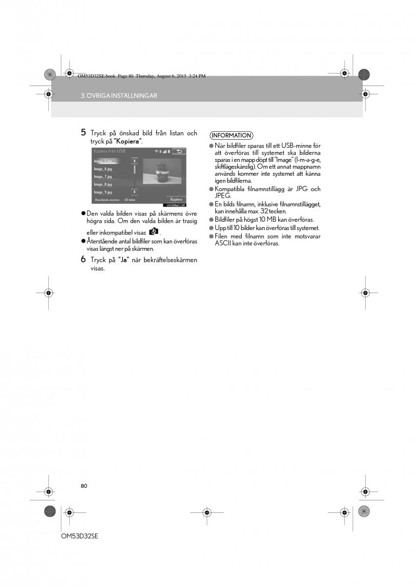 Lexus IS300h III 3 instruktionsbok / page 80