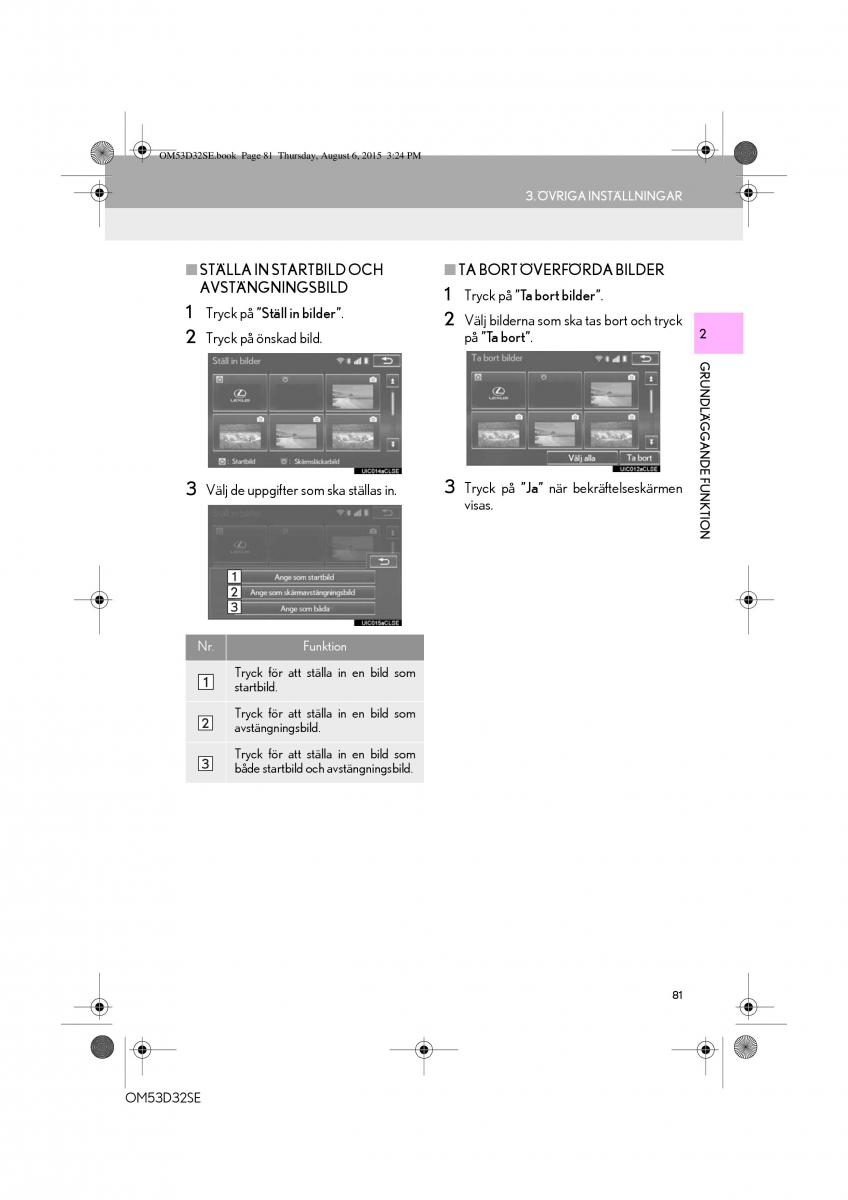 Lexus IS300h III 3 instruktionsbok / page 81