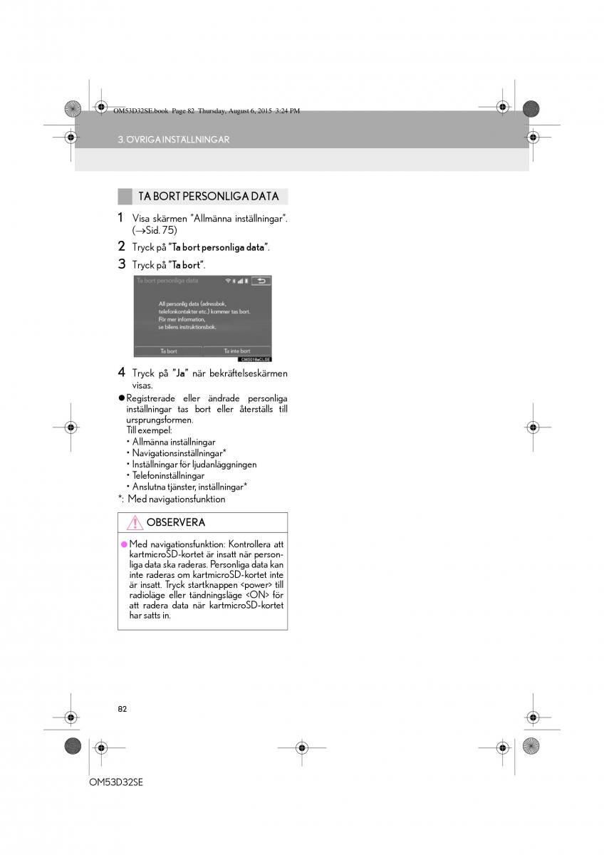 Lexus IS300h III 3 instruktionsbok / page 82