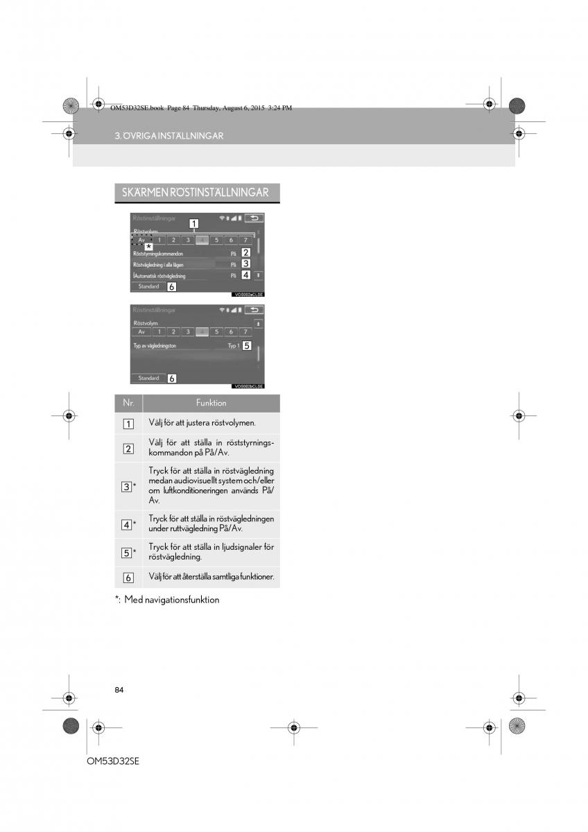 Lexus IS300h III 3 instruktionsbok / page 84