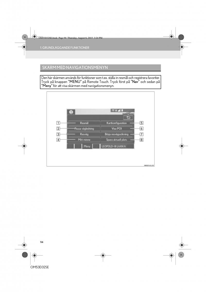 Lexus IS300h III 3 instruktionsbok / page 94