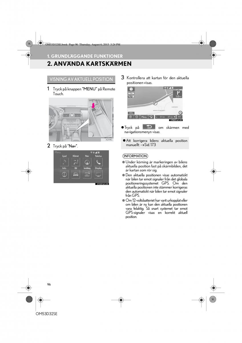 Lexus IS300h III 3 instruktionsbok / page 96