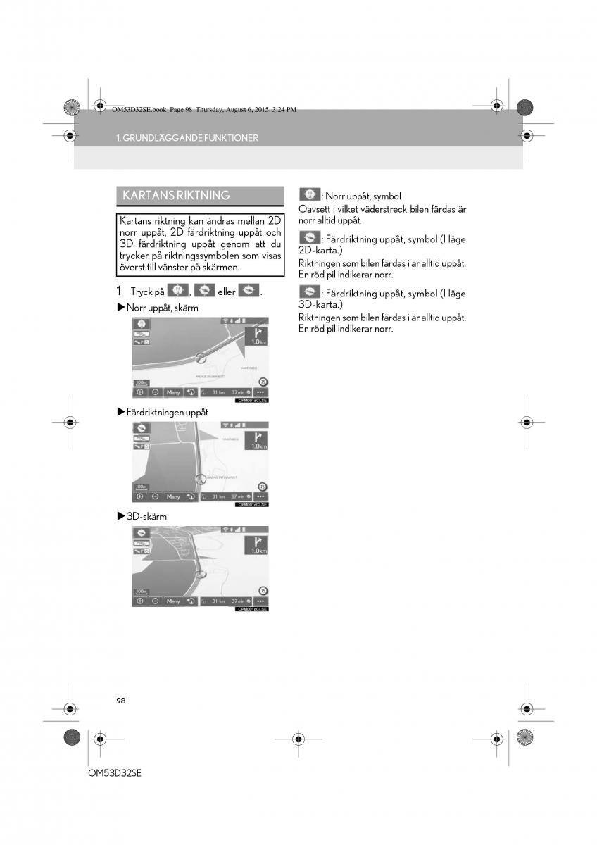 Lexus IS300h III 3 instruktionsbok / page 98