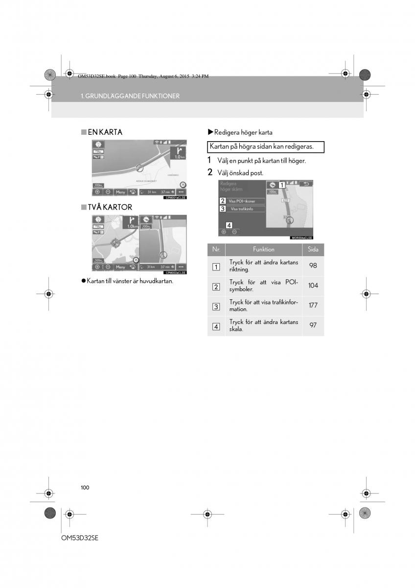 Lexus IS300h III 3 instruktionsbok / page 100