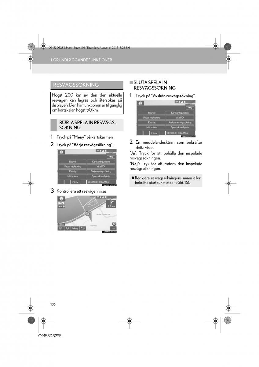 Lexus IS300h III 3 instruktionsbok / page 106