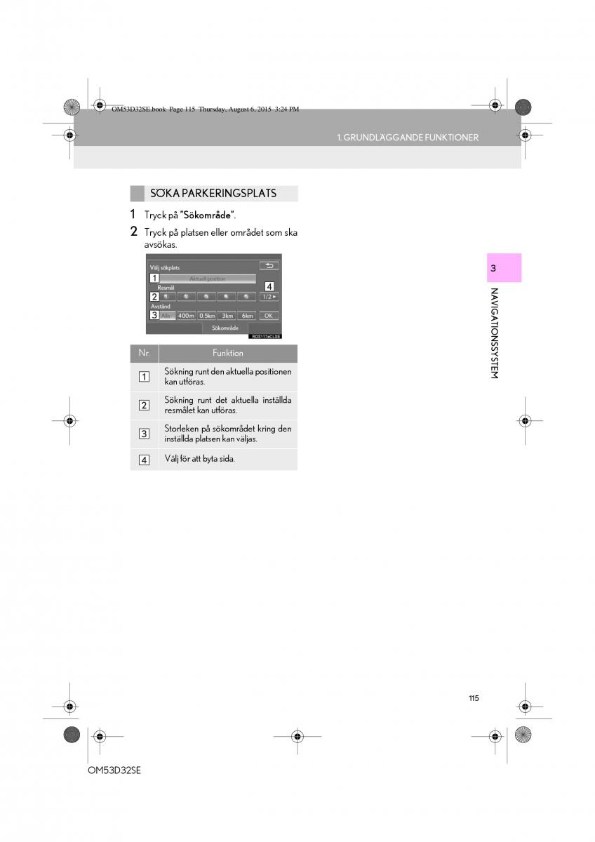 Lexus IS300h III 3 instruktionsbok / page 115