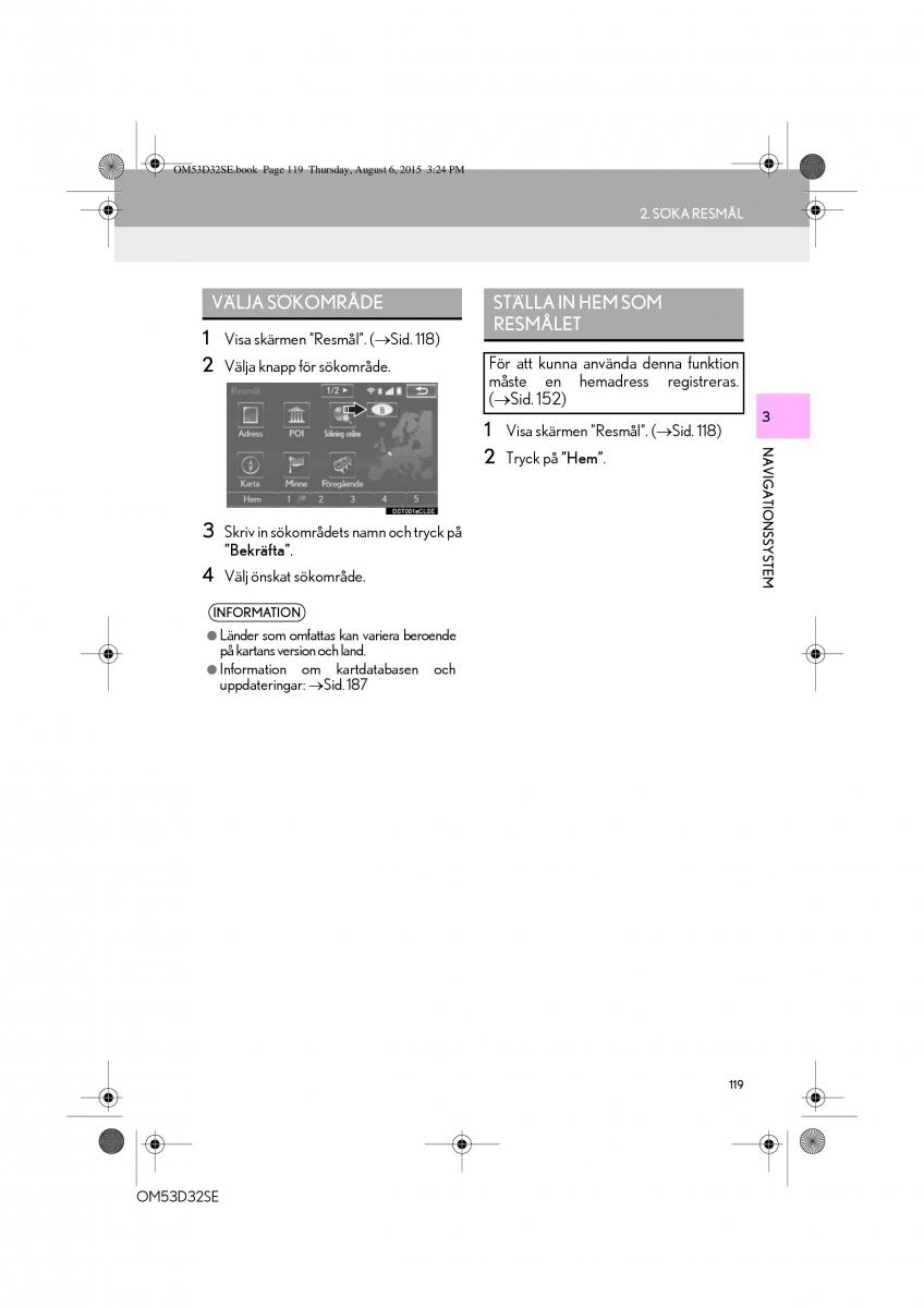 Lexus IS300h III 3 instruktionsbok / page 119