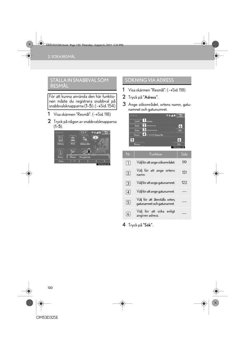 Lexus IS300h III 3 instruktionsbok / page 120