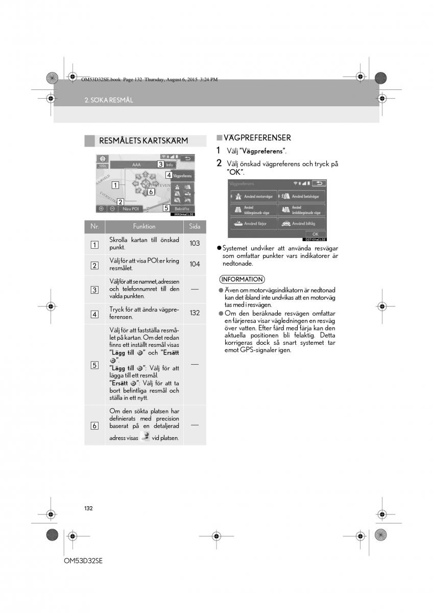 Lexus IS300h III 3 instruktionsbok / page 132