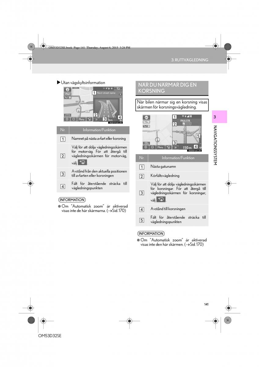 Lexus IS300h III 3 instruktionsbok / page 141