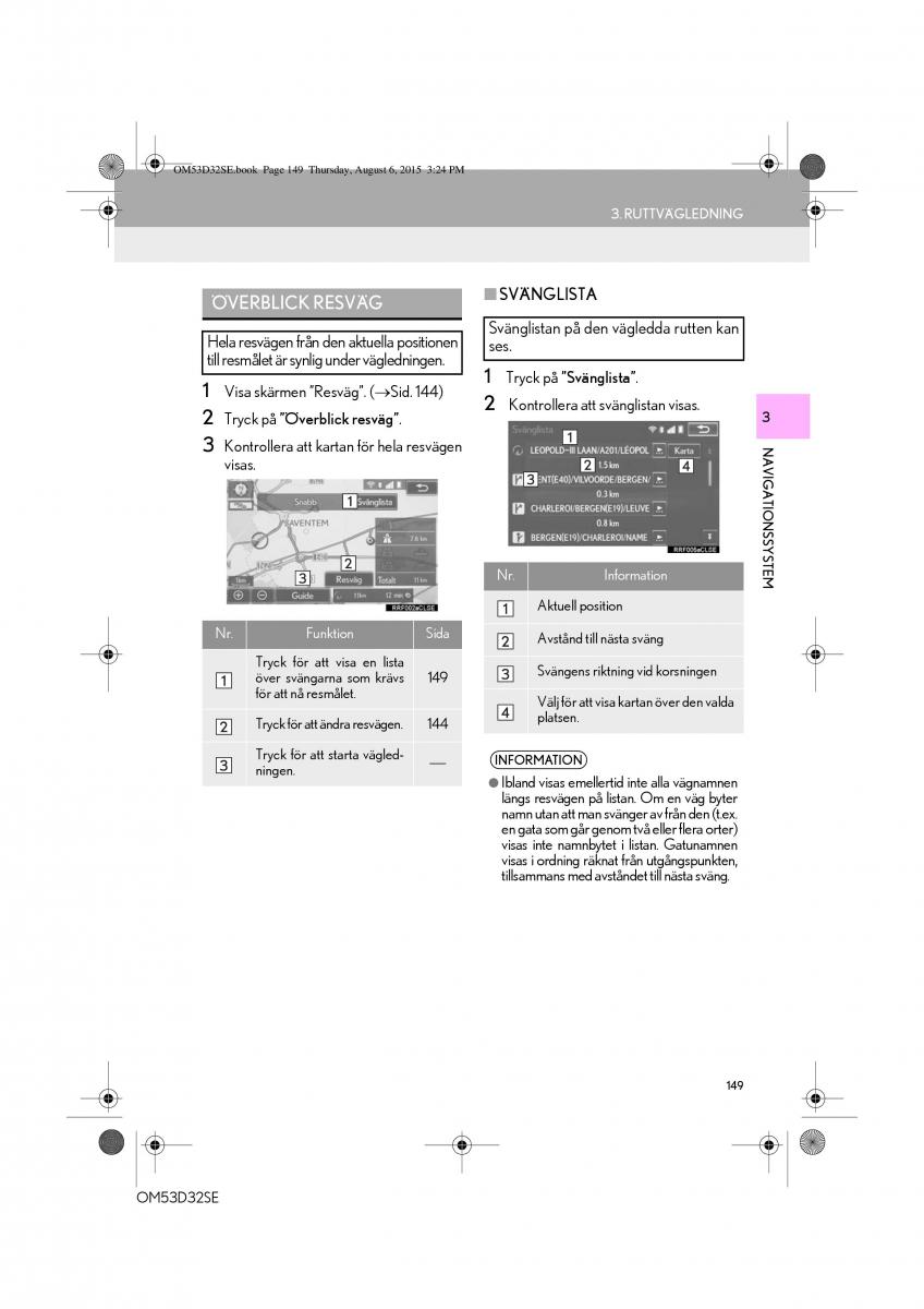 Lexus IS300h III 3 instruktionsbok / page 149