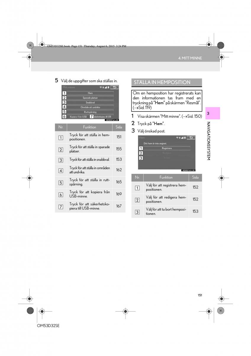 Lexus IS300h III 3 instruktionsbok / page 151