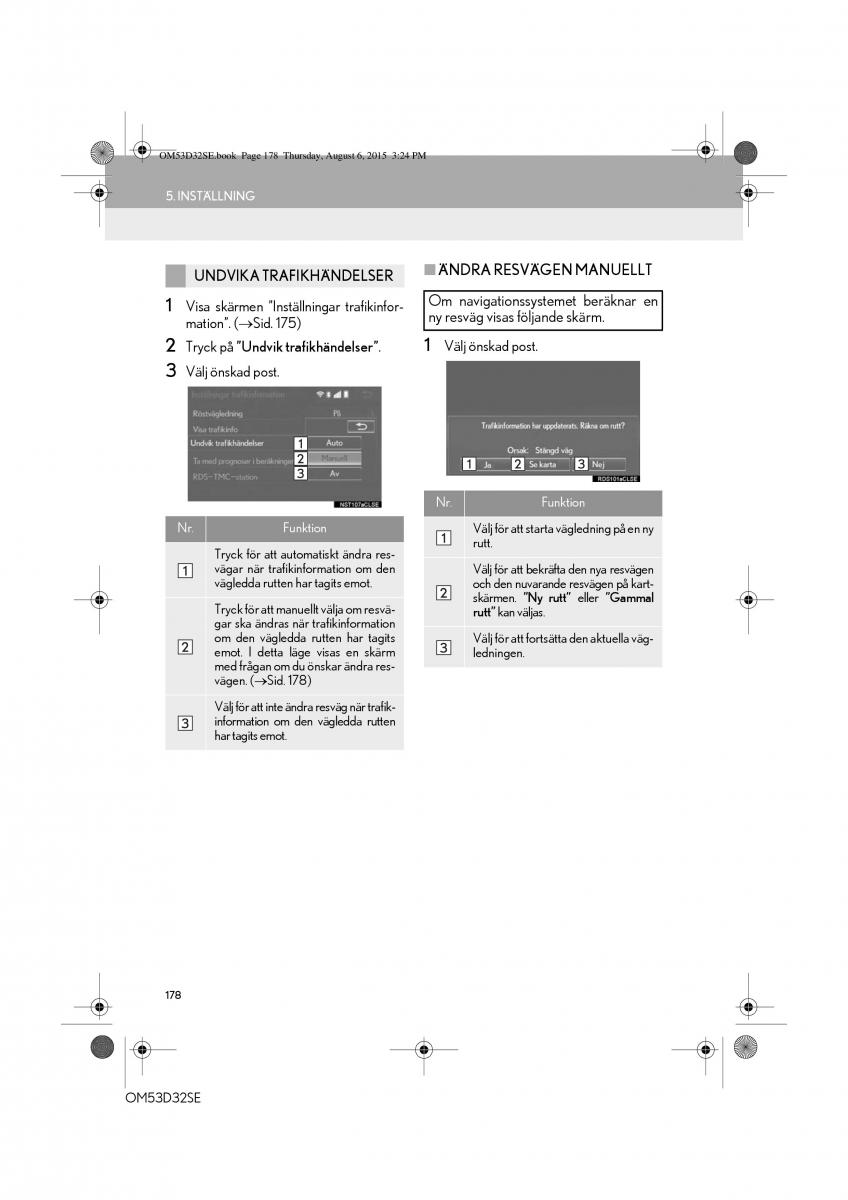 Lexus IS300h III 3 instruktionsbok / page 178