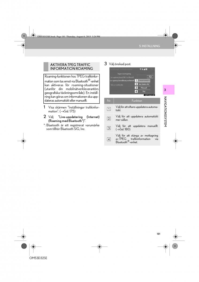 Lexus IS300h III 3 instruktionsbok / page 181