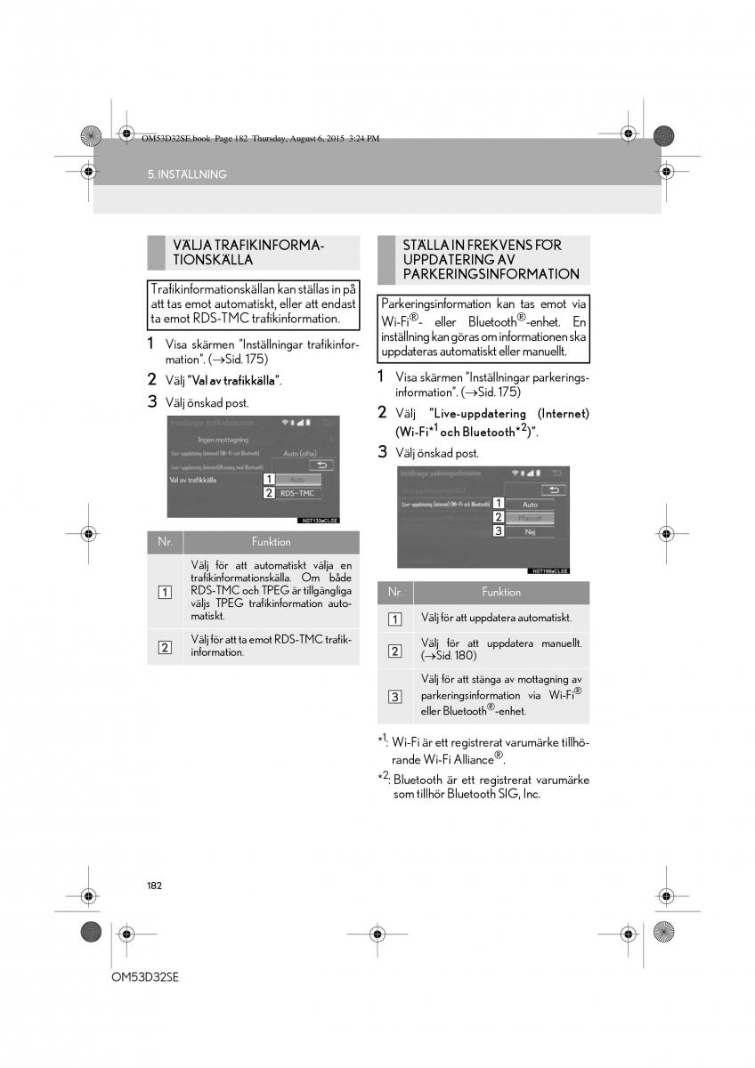 Lexus IS300h III 3 instruktionsbok / page 182