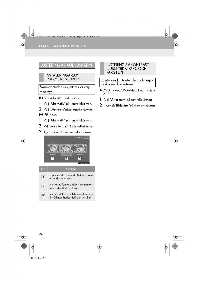 Lexus IS300h III 3 instruktionsbok / page 200