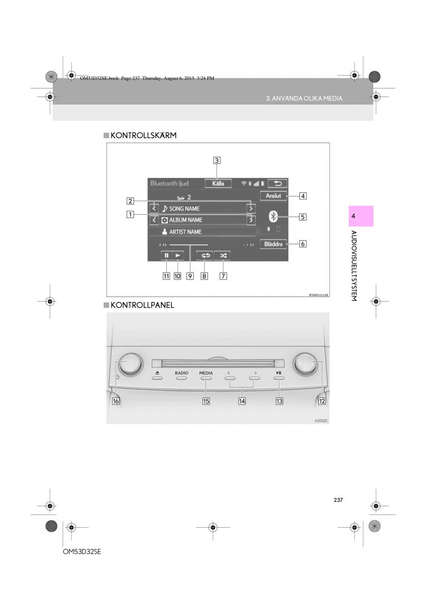 Lexus IS300h III 3 instruktionsbok / page 237