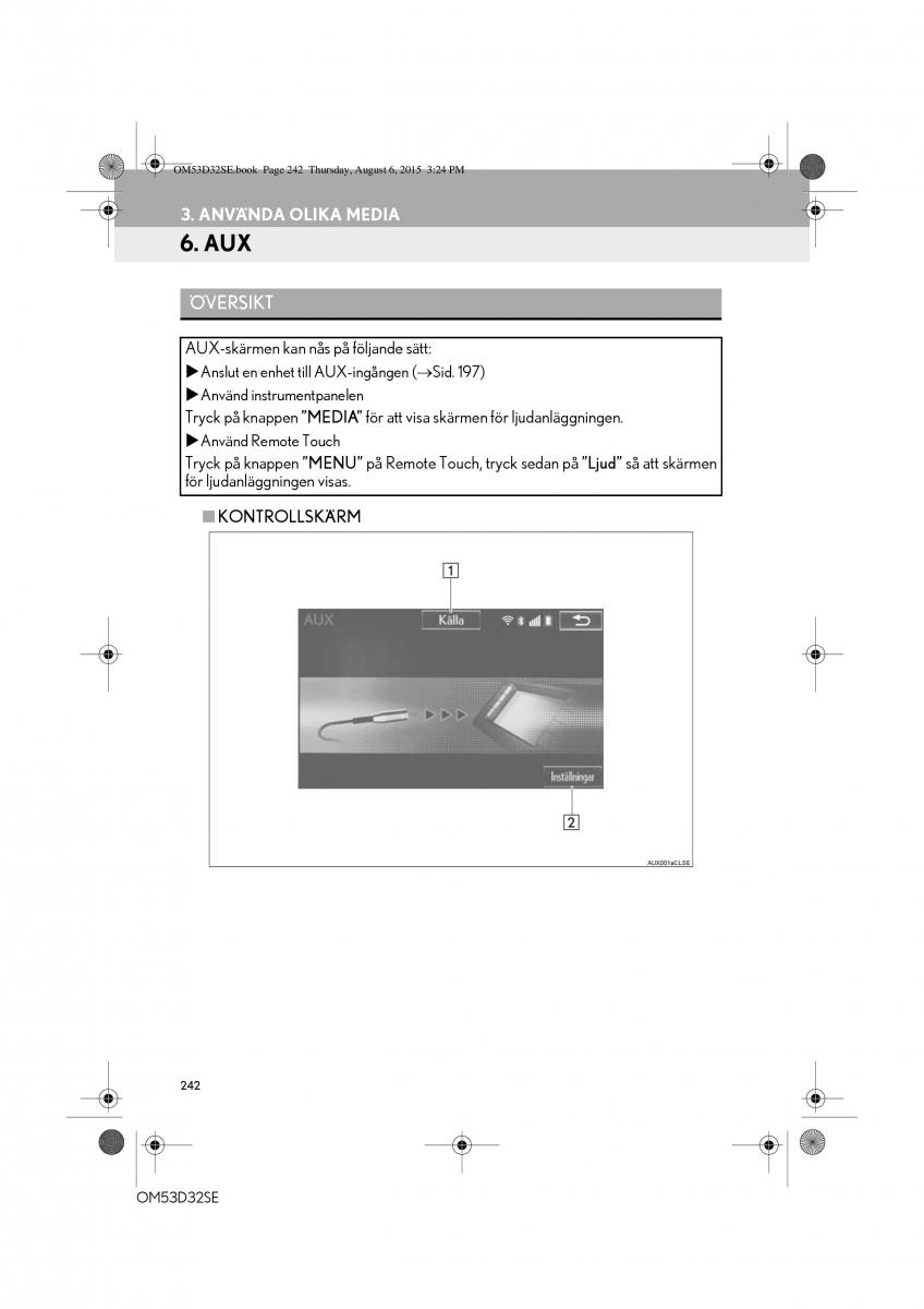 Lexus IS300h III 3 instruktionsbok / page 242