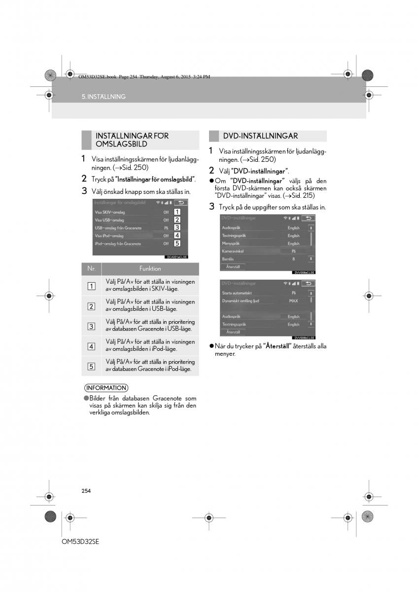 Lexus IS300h III 3 instruktionsbok / page 254