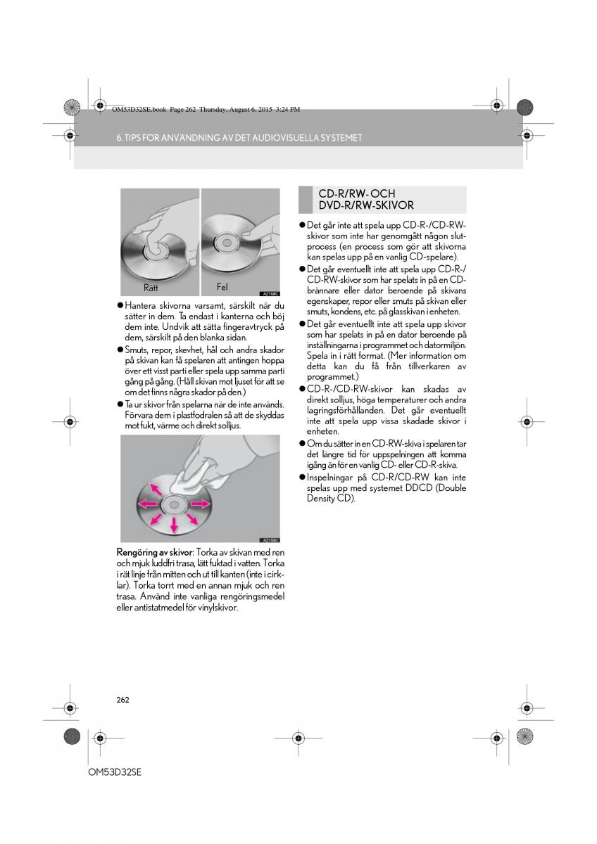 Lexus IS300h III 3 instruktionsbok / page 262