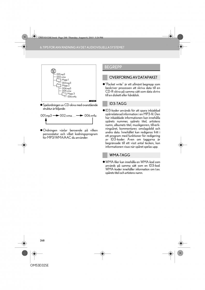 Lexus IS300h III 3 instruktionsbok / page 268