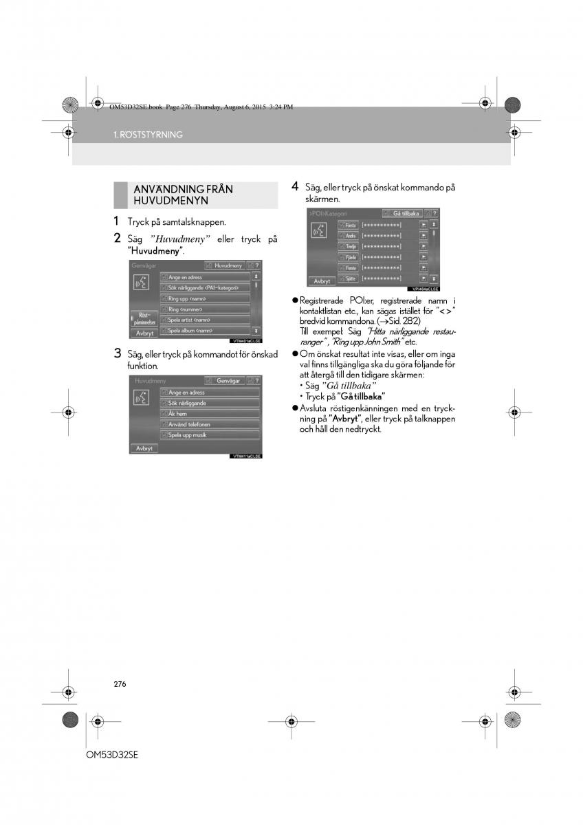 Lexus IS300h III 3 instruktionsbok / page 276