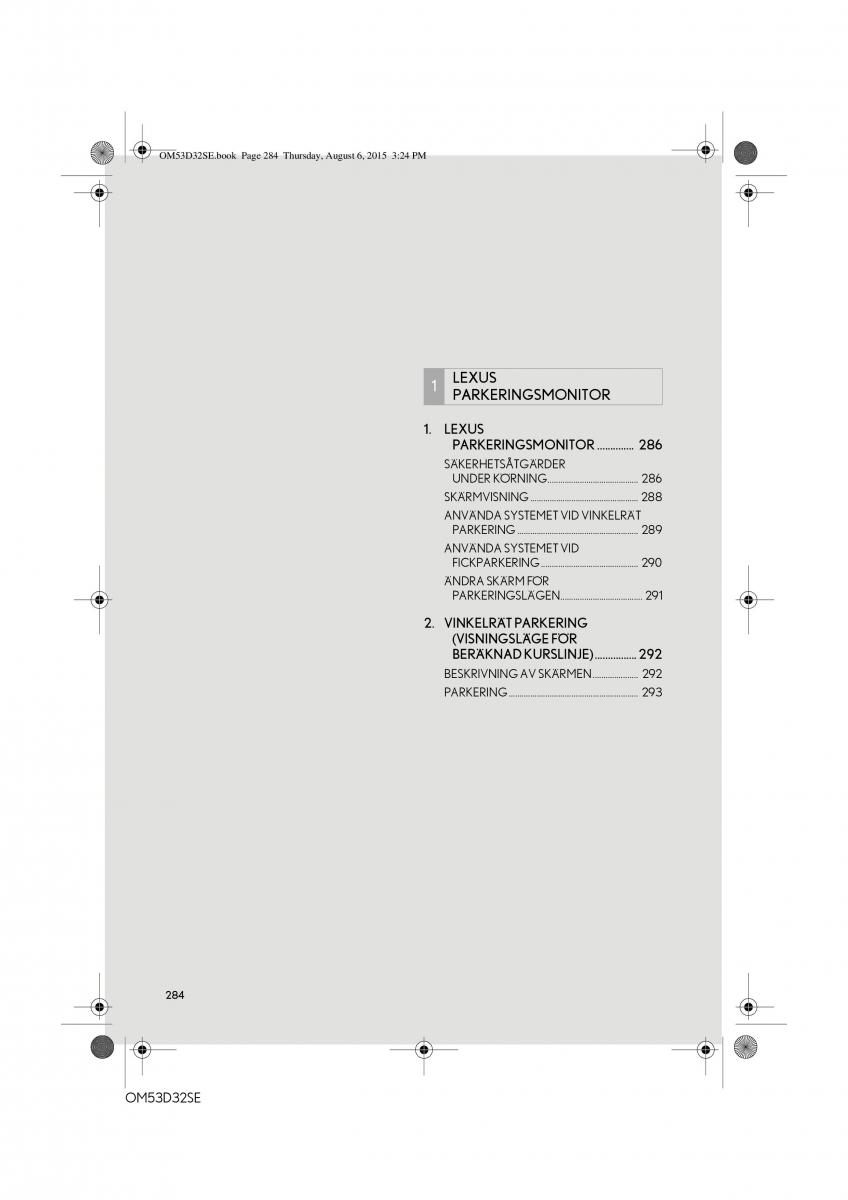 Lexus IS300h III 3 instruktionsbok / page 284