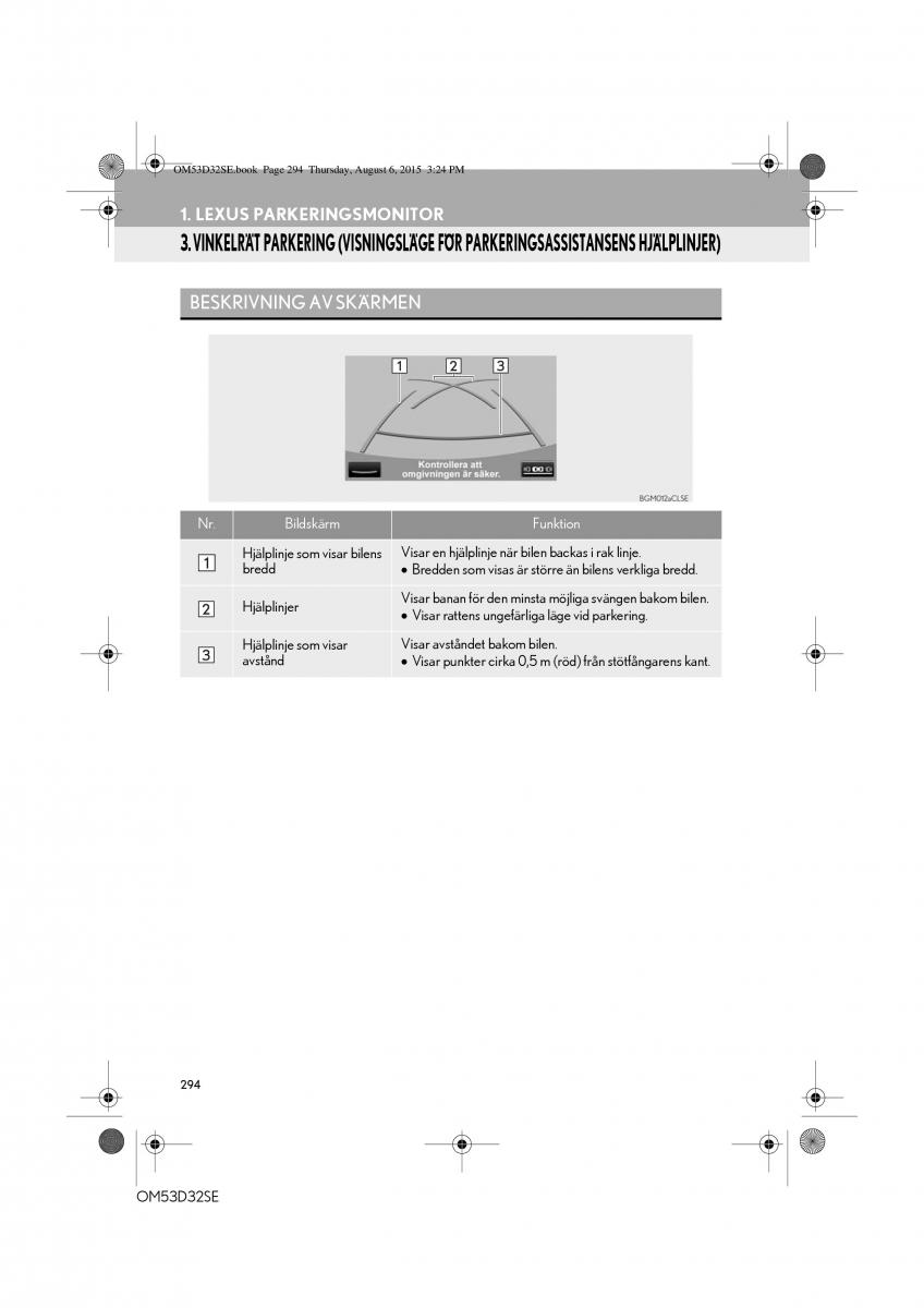 Lexus IS300h III 3 instruktionsbok / page 294