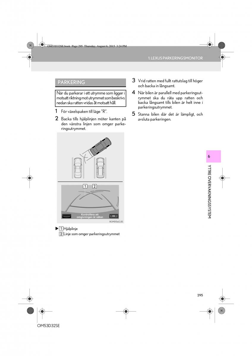 Lexus IS300h III 3 instruktionsbok / page 295